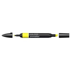 Pennarello Winsor&Newton Promarker doppia punta fine-scalpello 2,5-0,5mm - Giallo - 0203173