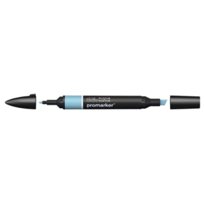 Pennarello Winsor&Newton Promarker doppia punta fine-scalpello 2,5-0,5mm - Blu denim - 0203352