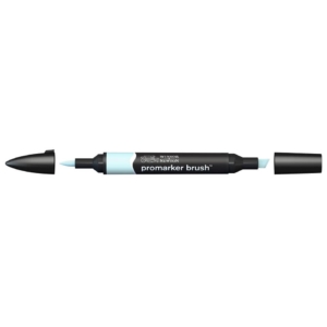 Pennarello Winsor&Newton Promarker Brush doppia punta scalpello-pennello - cool aqua - 0204204