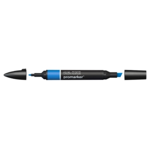 Pennarello Winsor&Newton Promarker doppia punta fine-scalpello 2,5-0,5mm - true blue - 0203371