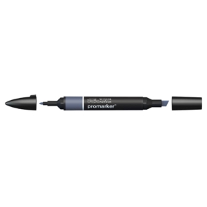 Pennarello Winsor&Newton Promarker doppia punta fine-scalpello 2,5-0,5mm - storm cloud - 0203018