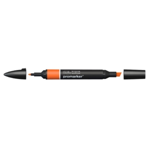 Pennarello Winsor&Newton Promarker doppia punta fine-scalpello 2,5-0,5mm - mandarino - 0203239