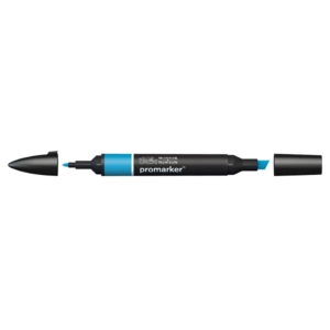 Pennarello Winsor&Newton Promarker doppia punta fine-scalpello 2,5-0,5mm - aegean - 0203189