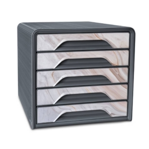 Cassettiera a 5 cassetti Cep 360x288xH.270 mm marmo Rosa 1071111631