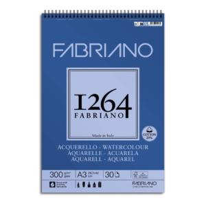 Blocco acquerello spiralato Fabriano 300g/m² - 30 fogli A3 - 19100650