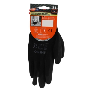 Guanti da lavoro in poliuretano Emi 9/L - Nero - EN 388 4131X - 8104296