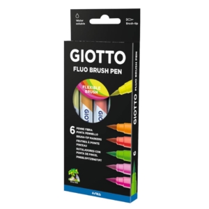 Pennarelli acquerellabili con punta a pennello GIOTTO Turbo Soft Brush - Colori Assortiti Fluo - F427200 (conf.6)