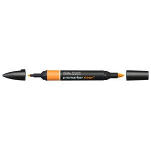 Pennarello Winsor&Newton Promarker doppia punta fine-scalpello 2,5-0,5mm - neon radiant orange - 0205404