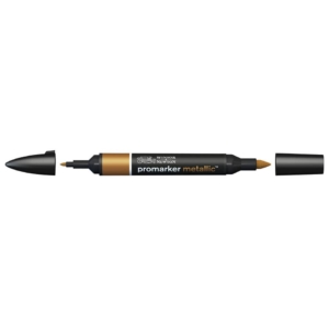 Pennarello Winsor&Newton Promarker doppia punta fine-scalpello 2,5-0,5mm - metallic red gold - 0206690