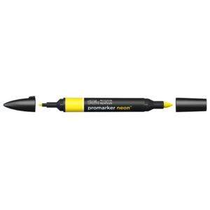 Pennarello Winsor&Newton Promarker doppia punta fine-scalpello 2,5-0,5mm - neon luminus yellow - 0205403
