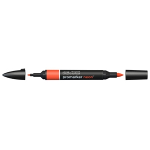 Pennarello Winsor&Newton Promarker doppia punta fine-scalpello 2,5-0,5mm - neon spark red - 0205405