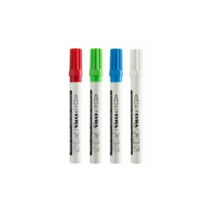 Pennarelli a gesso liquido Lyra punta tonda 2-4 mm - bianco, blu, verde, rosso - L4411040 (conf.4)