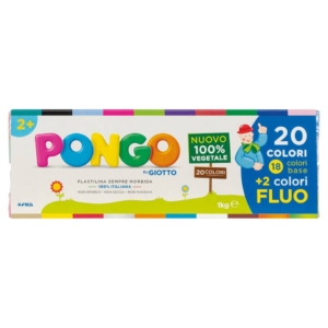 Panetti di plastilina vegetale modellabile 50gr Pongo Colori Assortiti F601000 (conf.20)