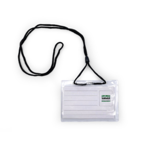 Portabadge con cordoncino Lebez colore Nero - 31-100-N-B (conf.100)