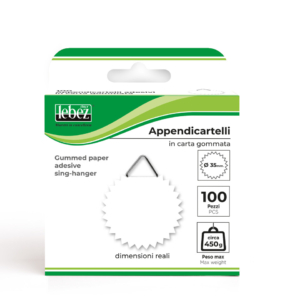 Ganci appendicartelli Lebez in carta gommata Ø35 mm - Bianco - 263 (conf.100 fogli)