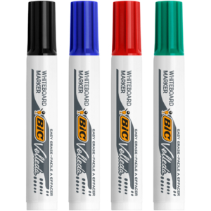 Pennarelli per lavagne bianche BIC Velleda 1791 a scalpello tratto 3,3-4,6 mm - Colori Assortiti - 8757892 (conf.4)