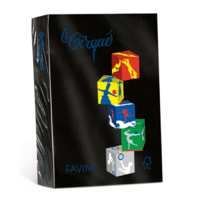 Carta colorata Favini Le Cirque A4 80g/m² colori forti - Nero - A71A504 (risma da 250 fogli)