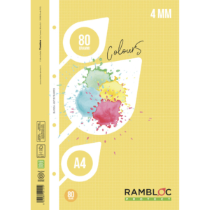 Ricambi rinforzati quaderni ad anelli Rambloc formato A4 colore Giallo - 40 fogli - 4 mm - 90524121