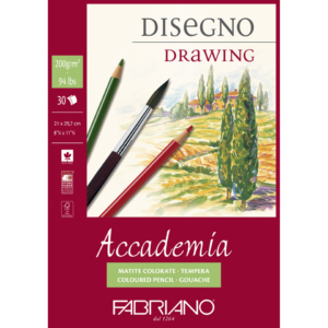 Blocco collato Fabriano Accademia grana naturale 200g/m² A4 - 30 fogli - 41202129