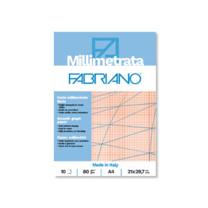 Blocco carta millimetrata Fabriano - 80g/m² formato A4 - 19100662 (blocco da 10 fogli)
