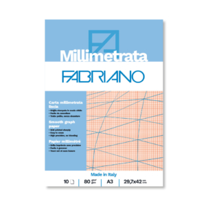 Blocco carta millimetrata Fabriano - 80g/m² formato A3 - 19100664 (blocco da 10 fogli)