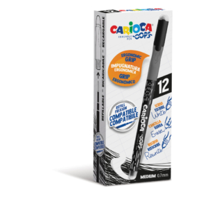 Penne cancellabili Carioca OOPS con inchiostro termosensibile M 0,7 mm - Nero - 43039/01 (conf.12)