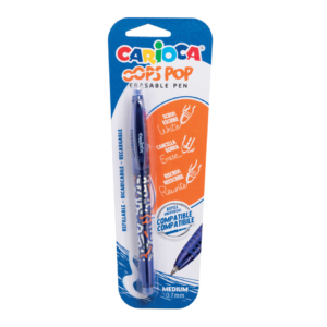 Penna cancellabile Carioca Oops Pop punta media 0,7 mm Nera 41044/01