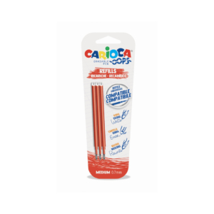 Refill penne cancellabili Carioca OOPS 0,7 mm Rosso 43041/03 (conf.3)