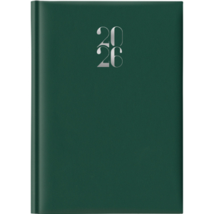 Agenda 2027 giornaliera gommato s/d abbinati 14,3x20,5 cm Verde 27-250FT-C12