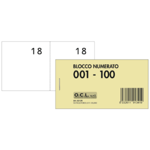 Blocchi lotteria Madre/Figlia O.C.L. - serie numerata da 1 a 100 Bianchi - 0212N (conf.10)