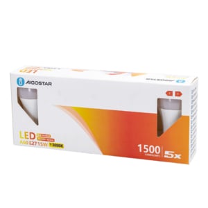 Lampadine LED Aigostar A60 E27 15W luce calda - 3000K 331641 (conf.5)