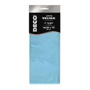 Carta velina CWR - 50x76 cm - 20 g/m² Azzurro 12283/13 (conf.5 fogli)