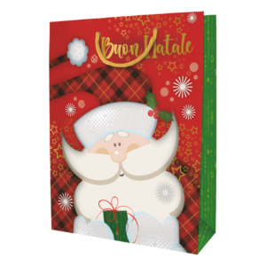 Shopper Natalizie Biembi Premium ''Babbo Natale'' - 18x23x10 cm - BXS202P10B (conf.6)