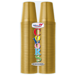 Bicchieri in polistirene Dopla 200 ml oro 02752 (2 conf. da 50 pz cad.)
