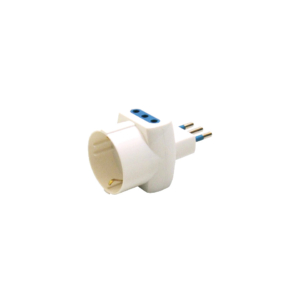 Adattatore di rete triplo e presa Schuko bianco MKC con 2 prese 10A 492518070