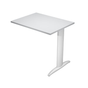 Allungo diretto con fianco metal a T 80x60xH.72 cm grigio Presto gamba verniciata effetto cromato