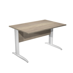 Scrivania piano rovere canadese gamba a L in metallo bianco Presto Artexport 120x80xH.72 cm - 004K2/J/AN