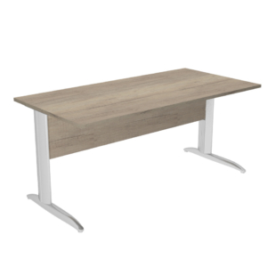 Scrivania piano rovere canadese gamba a L in metallo effetto cromo Presto Artexport 160x80xH.72 cm - 003K2/J/AR
