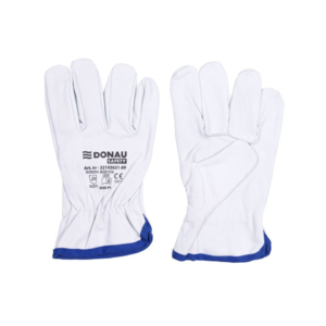 Guanti da lavoro in pelle di capra con polsino elastico bianco Donau Safety - Tg. 9/L - 32143621-09 (conf.12)