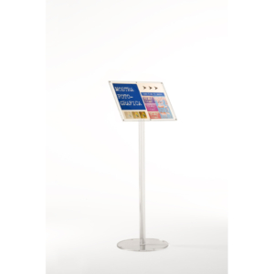 Espositore da terra in acrilico a leggio con porta avvisi magnetico trasparente Tecnostyl A4 - MB020