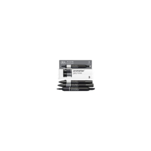 Pennarelli Winsor&Newton Promarker doppia punta fine-scalpello 2,5-0,5mm - grigio - 0290185 (conf.3)
