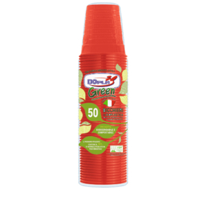Bicchieri biodegradabili e compostabili Dopla Green compostabili - colore rosso 200 ml - 48029 (conf.50)