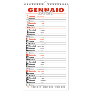 Calendario da muro O.C.L. 23x43,5 cm