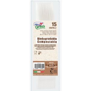 Coltelli in biocompost Dopla Green Compact avorio 180 mm - 03901 (conf.15)