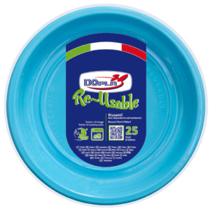 Piatti frutta in PS Dopla Reusable Ø 170 mm turchese - 11766 (conf.25)