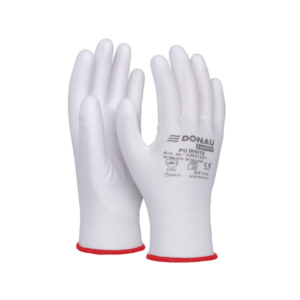 Guanti da lavoro Donau Safety in poliestere e spalmati di PU bianco sul palmo - Tg. 10 - 32031321-10 (conf.12)