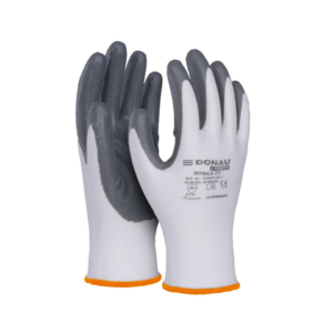 Guanti da lavoro Donau Safety in poliestere e spalmati di nitrile sul palmo - Tg. 7 - 32041421-07 (conf.12)
