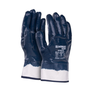 Guanti da lavoro Donau Safety in cotone rivestiti di nitrile blu Tg. 8 - 32051631-08 (conf.12)