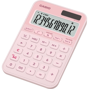 Calcolatrice da tavolo Casio solare o a batteria - display 12 cifre - rosa MS-20YC-LP-W-EP