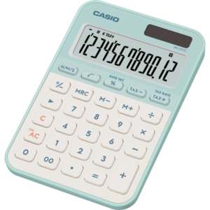 Calcolatrice da tavolo Casio solare o a batteria - display 12 cifre - verde MS-20YC-LG-W-EP